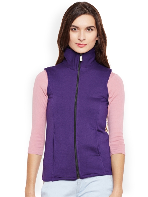 

Belle Fille Women Purple Solid Lightweight Tailored Jacket