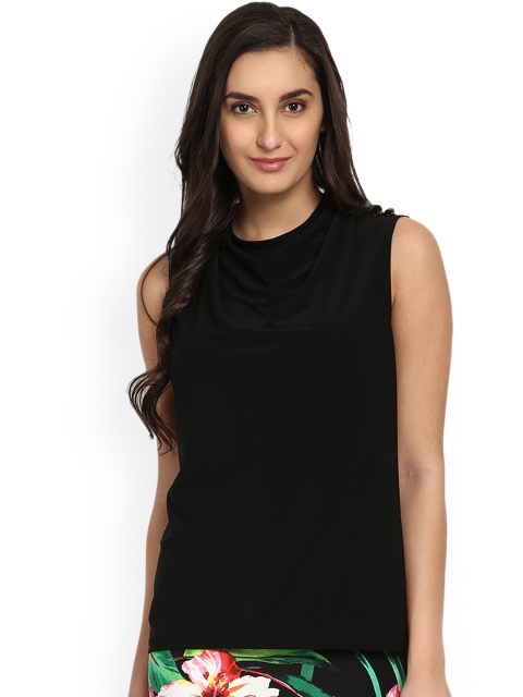 

Kazo Women Black Solid High-Low Top