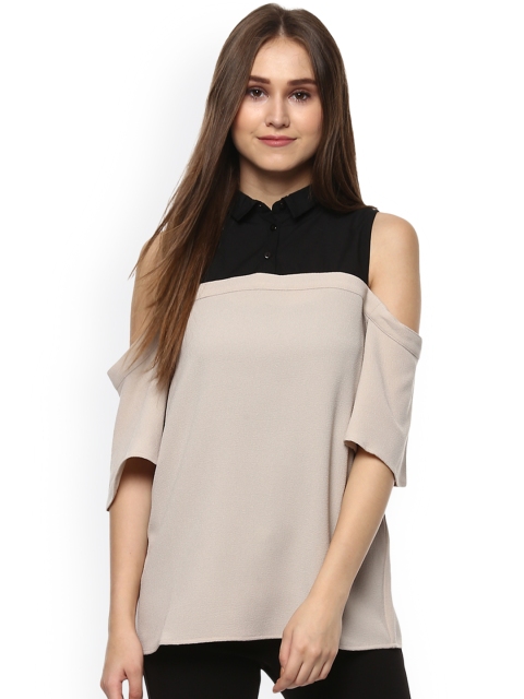 

Kazo Women Beige Colourblocked Top