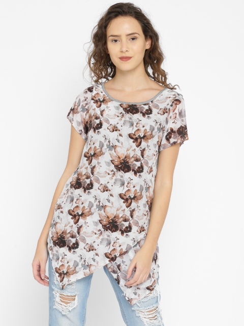

Park Avenue Woman Grey & Brown Printed Top