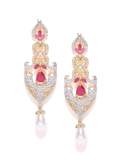 

YouBella Gold-Toned & Silver-Toned Classic Drop Earrings