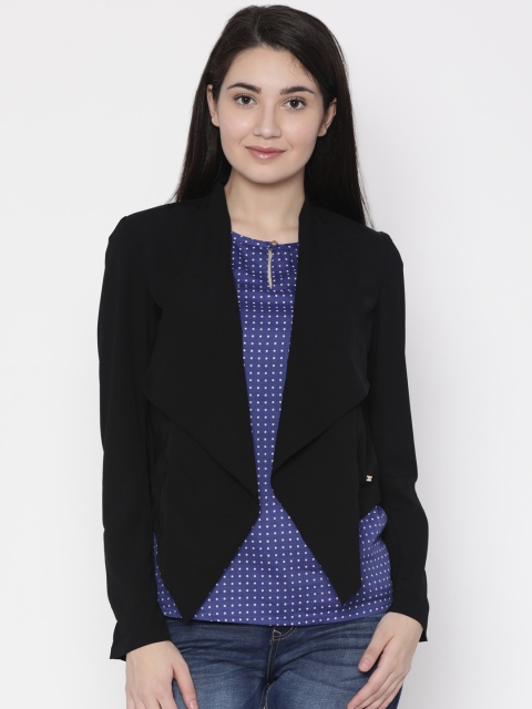 

Park Avenue Woman Black Solid Open Front Shrug