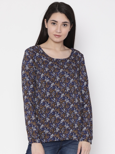 

Park Avenue Woman Blue & Brown Printed Top
