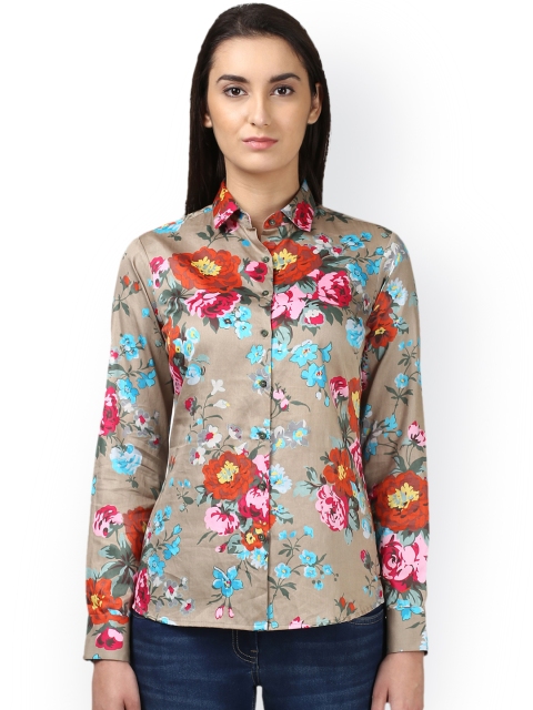 

Park Avenue Women Khaki Regular Fit Printed Casual Shirt