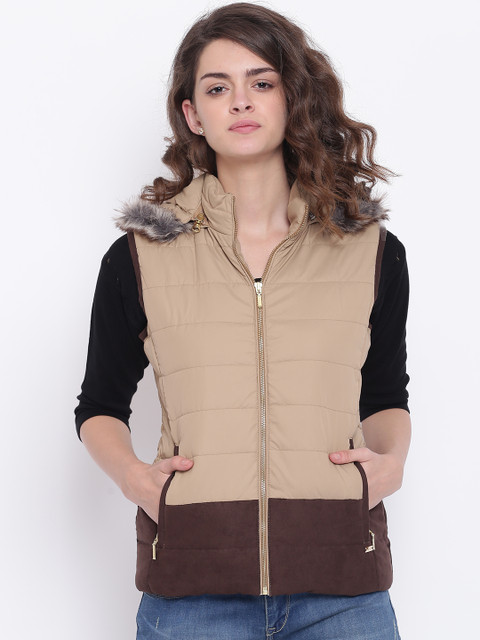 

Park Avenue Women Brown Solid Padded Jacket