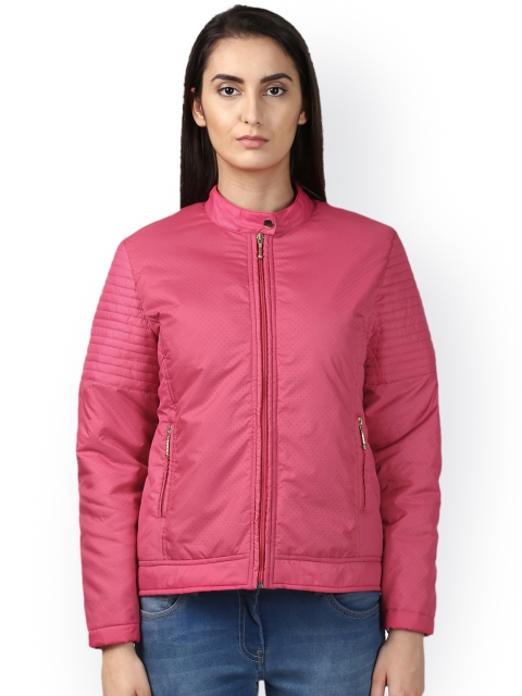

Park Avenue Women Red Solid Padded Jacket