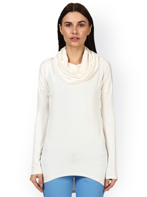 

Park Avenue Women White Solid Turtle Neck T-shirt