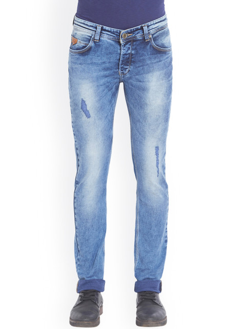 

SPYKAR Men Blue Skinny Fit Low-Rise Mildly Distressed Jeans