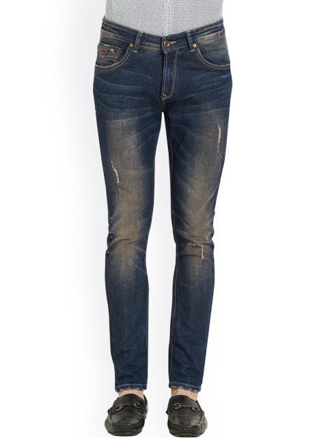 

SPYKAR Men Blue Slim Fit Low-Rise Mildly Distressed Jeans