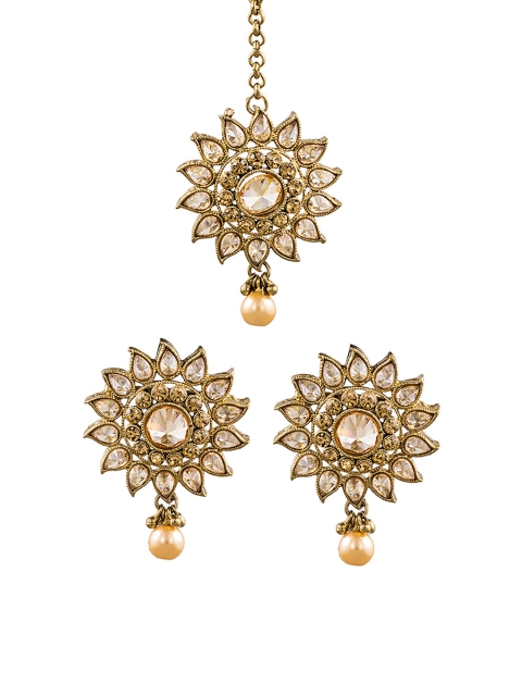 

Sia Art Jewellery Gold-Toned & White Jewellery Set