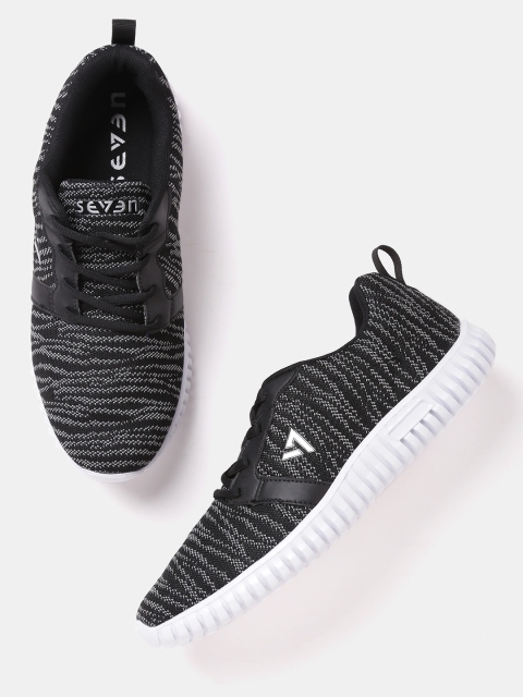 

SEVEN by MS Dhoni Men Black & Off-White Galaxy Trail Running Shoes