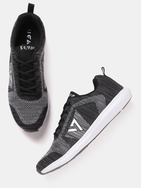 

SEVEN by MS Dhoni Men Grey Vulcan Patterned Running Shoes