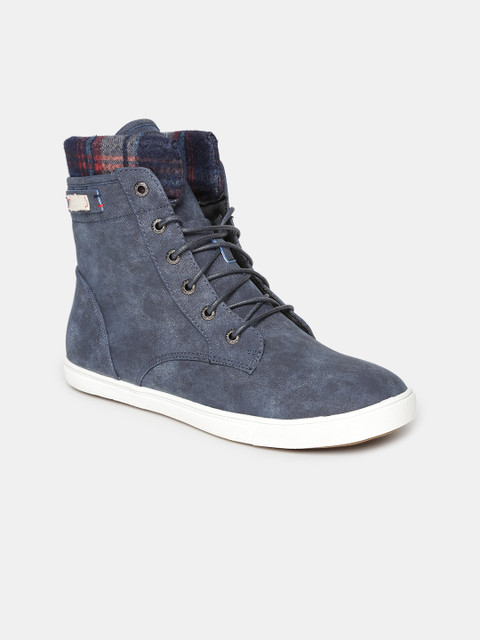 

Carlton London Women Navy High-Top Sneakers, Navy blue
