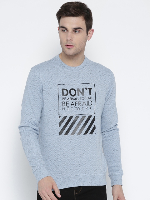 

Park Avenue Men Blue Printed Sweatshirt