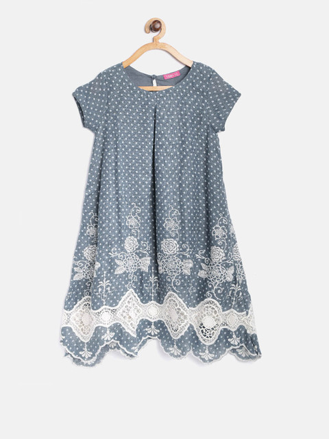 

Biba Girls Blue Printed A-Line Dress