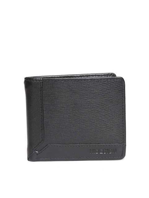 

Hidesign Men Black Textured Leather Two Fold Wallet