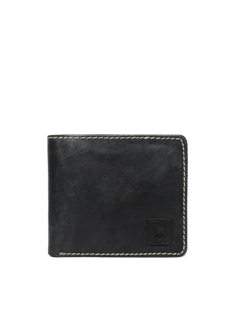 

Hidesign Men Black Solid Two Fold Leather Wallet