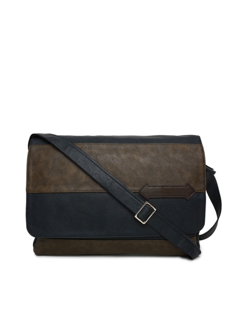 

Baggit Brown & Navy Blue Colourblocked Sling Bag