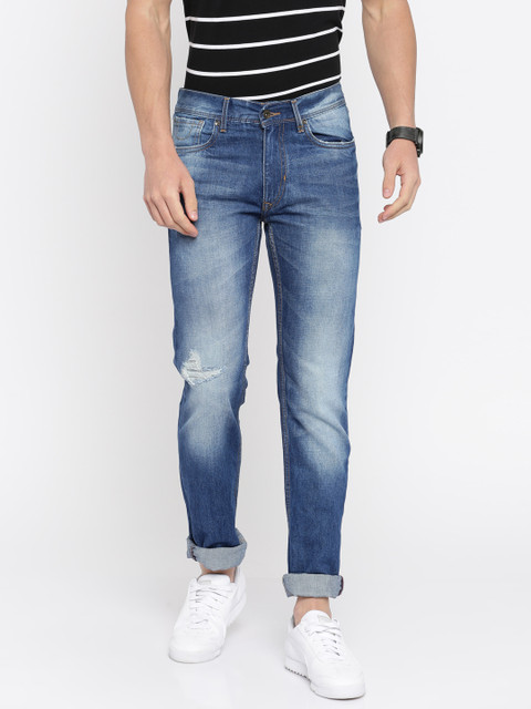 

Peter England Casuals Men Blue Slim Fit Mid-Rise Clean Look Jeans