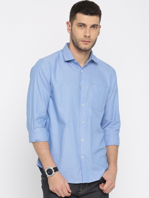 

Peter England Casuals Men Blue Slim Fit Self-Design Casual Shirt