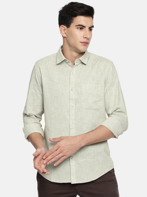 

Peter England Casuals Men Beige Slim Fit Self Design Casual Shirt