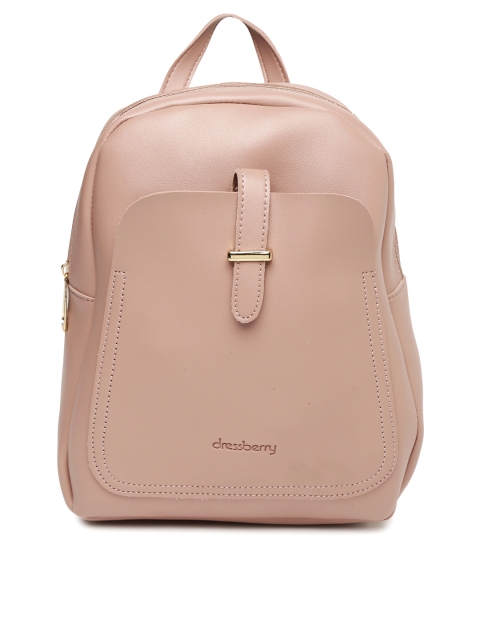 

DressBerry Women Pink Solid Backpack