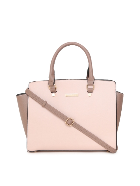 

DressBerry Pink & Taupe Colourblocked Handheld Bag