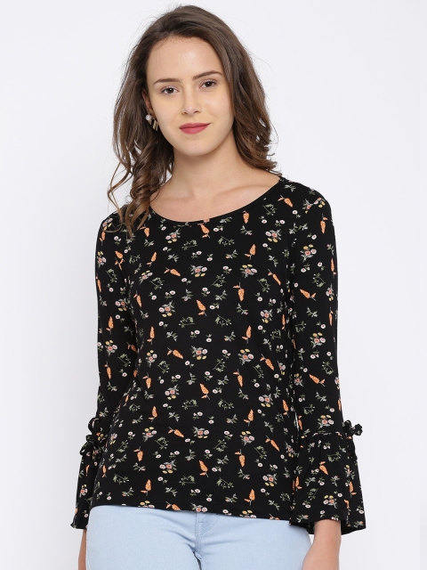 

Honey by Pantaloons Women Black Printed Top