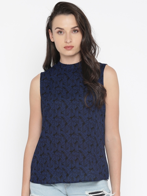 

Annabelle by Pantaloons Women Navy Printed Top, Navy blue