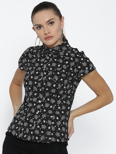 

Honey by Pantaloons Women Black & Off-White Regular Fit Printed Casual Shirt