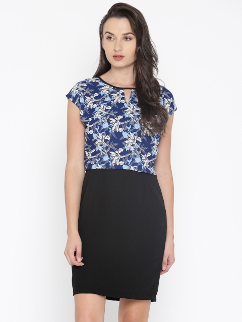 

Annabelle by Pantaloons Women Blue & Black Printed Sheath Dress