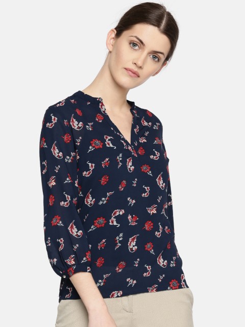 

Arrow Woman Women Navy Blue Printed High-Low Top