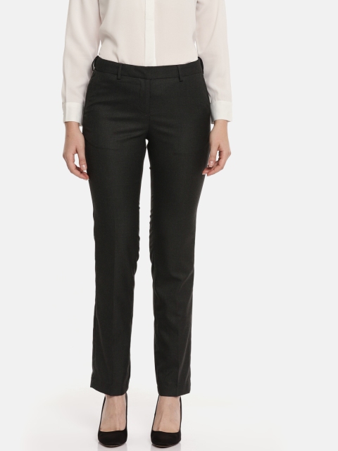 

Arrow Woman Women Charcoal Grey Straight Fit Solid Formal Trousers