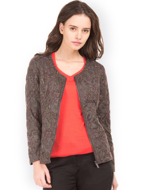 

Arrow Woman Women Olive Green Printed Cape Jacket