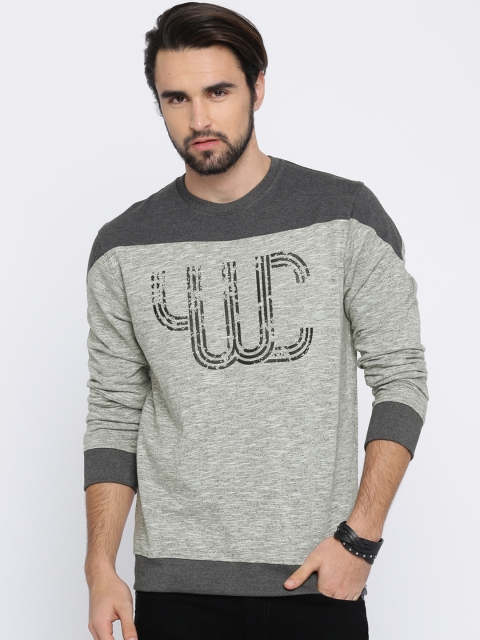 

YWC Men Grey Printed Sweatshirt