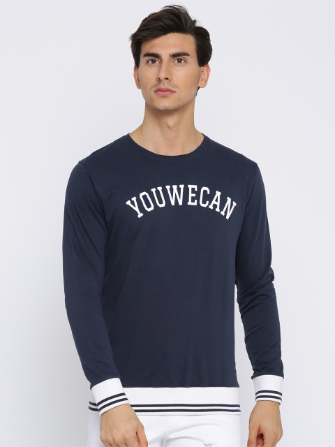 

YWC Men Navy Blue Printed Sweatshirt
