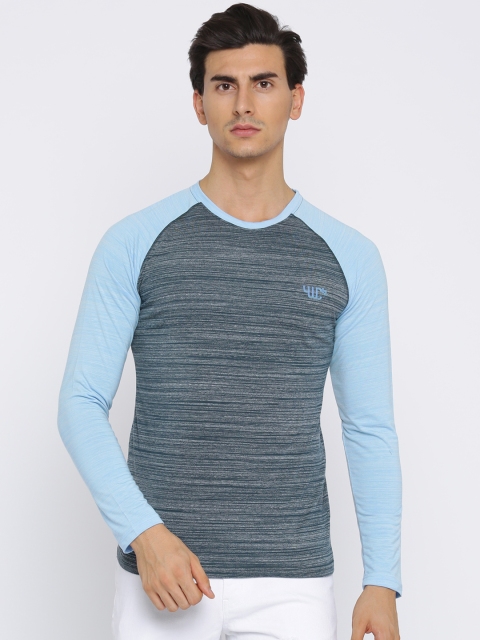 

YWC Men Grey Self-Design Round Neck T-shirt