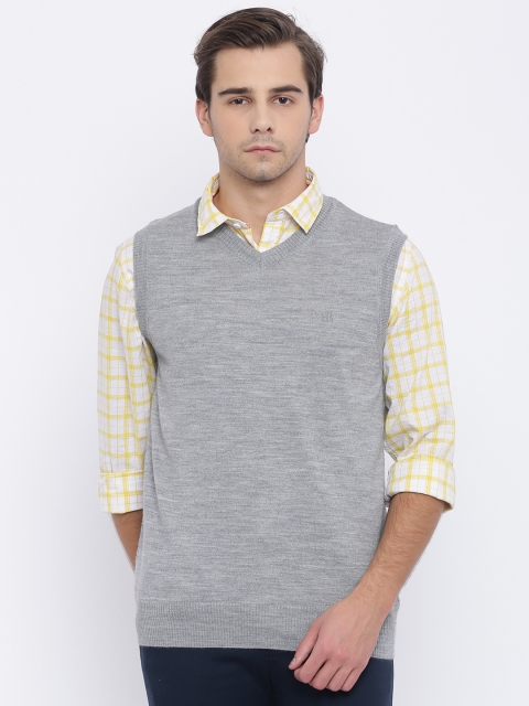 

Raymond Men Grey Solid Sweater Vest