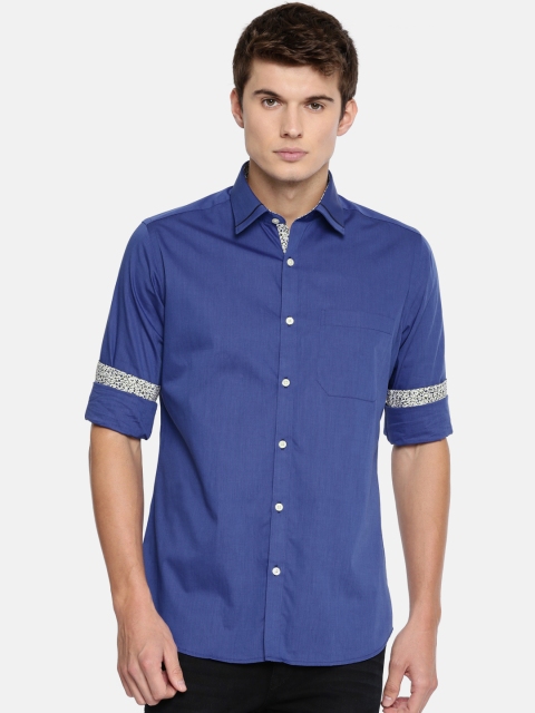 

Raymond Men Blue Slim Fit Solid Semiformal Shirt
