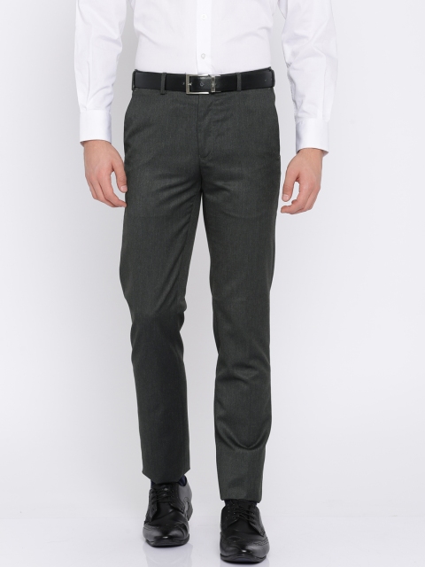 

Raymond Men Charcoal Grey Tapered Fit Solid Formal Trousers