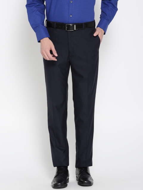 

Raymond Men Navy Blue Regular Fit Solid Formal Trousers