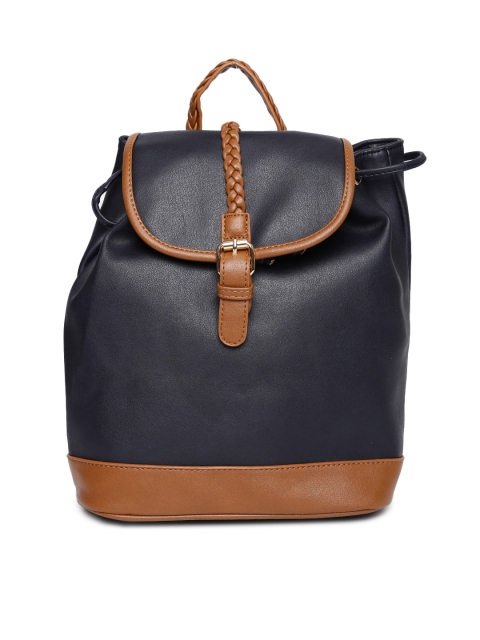 

Mast & Harbour Women Navy Blue Solid Backpack