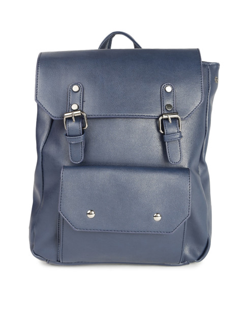 

Mast & Harbour Women Navy Blue Solid Backpack