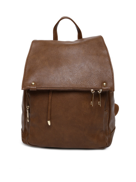 

Mast & Harbour Women Brown Solid Backpack