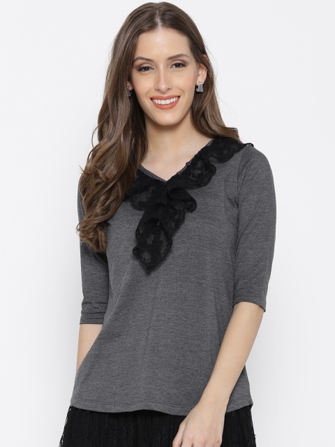 

Style Quotient Women Grey Melange Solid Top