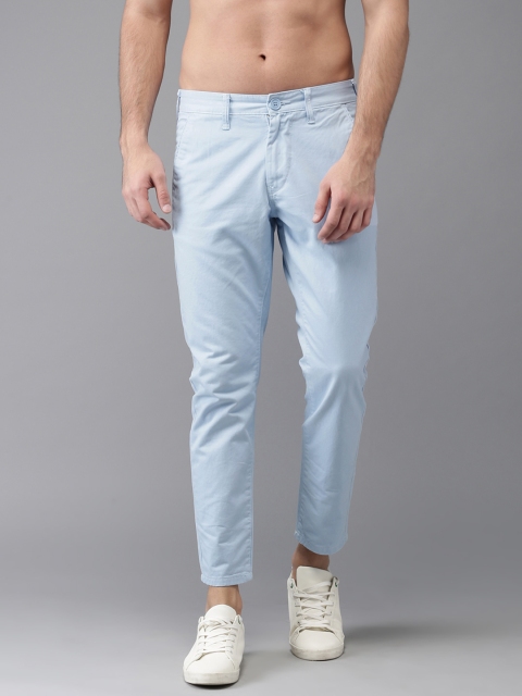 

Moda Rapido Men Blue Slim Fit Solid Cropped Chinos