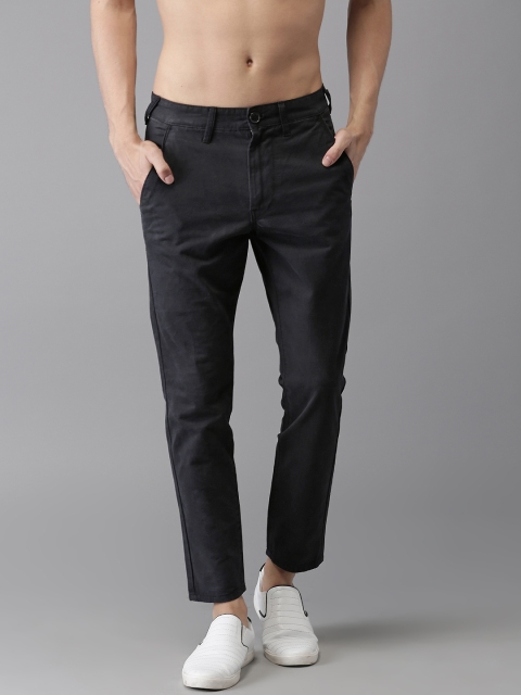 

Moda Rapido Men Navy Blue Slim Fit Solid Cropped Chinos