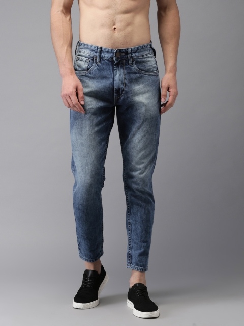 

HERE&NOW Men Blue Slim Fit Cropped Mid-Rise Clean Look Jeans