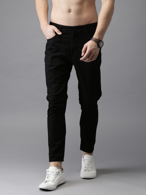 

HERE&NOW Men Black Slim Fit Mid-Rise Clean Look Stretchable Jeans