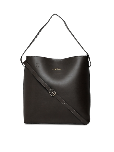 

ether Black Solid Hobo Bag